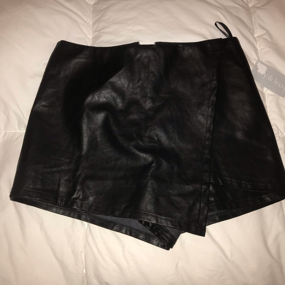 Leather skort